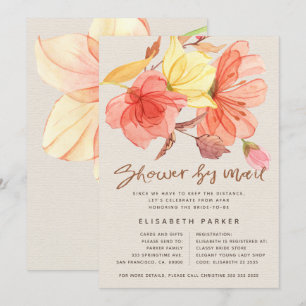 Invitation Changement de plan aquarelle douche florale par co