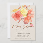 Invitation Changement de plan aquarelle fleurie douche virtue (Devant)