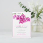 Invitation Changement de plan de mariage bougainvillea rose a (Debout devant)