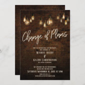 Invitation Changement de plan Edison Lumières Reporté Mariage (Devant / Derrière)