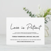 Invitation Changement de plan L'amour est le Mariage patient  (Debout devant)