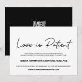 Invitation Changement de plan L'amour est le Mariage patient  (Devant / Derrière)