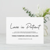 Invitation Changement de plan L'amour est le Mariage patient (Debout devant)