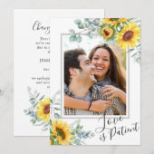 Invitation Changement de plan L'amour est le patient Mariage (Devant / Derrière)