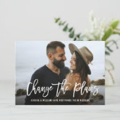 Invitation Changement de plan moderne Mariage de PHOTO report (Debout devant)