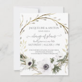 Invitation Changement de plan Moderne Rose Blanc Floral Vert (Devant)