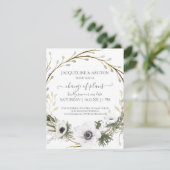 Invitation Changement de plan Moderne Rose Blanc Floral Vert (Debout devant)