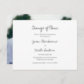 Invitation Changement de plan Replanifier le Mariage photo ou (Devant / Derrière)