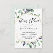 Invitation Changement De Plan Reporté Lavande Eucalyptus (Devant / Derrière)