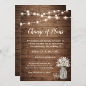 Invitation Changement de plan Rustique Baby's Breath String L (Devant / Derrière)