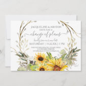 Invitation Changement de plan rustique Script tournesol en bo (Devant)