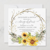Invitation Changement de plan rustique Script tournesol flora (Devant)