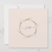 Invitation Changement de plan Script Blush Rose Floral Vert (Dos)