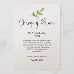 Invitation Changement de plans Affaire Événement personnel CO