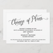 Invitation Changement de plans : annonce de mariage reporté (Devant / Derrière)