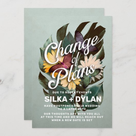 Invitation Changement de plans Annonce de mariage reprogrammé (Devant / Derrière)