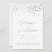 Invitation Changement de plans Confettis en feuille d'argent (Devant)