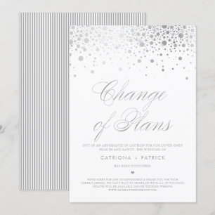 Invitation Changement de plans Confettis en feuille d'argent 