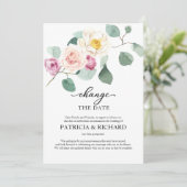 Invitation Changement de plans de mariage Eucalyptus (Debout devant)