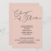 Invitation Changement de plans, Élégant rose Nouvelle date de (Devant / Derrière)