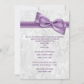 Invitation Changement de plans en damas et violet (Dos)