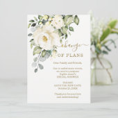 Invitation Changement de plans Fête des mariées florale repor (Debout devant)