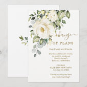 Invitation Changement de plans Fête des mariées florale repor (Devant / Derrière)