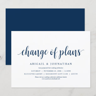 Invitation Changement de plans, Mariage Changer la date