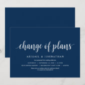Invitation Changement de plans, Mariage Changer la date (Devant / Derrière)