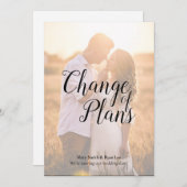 Invitation Changement de plans Mariage de postponction Callig (Devant / Derrière)