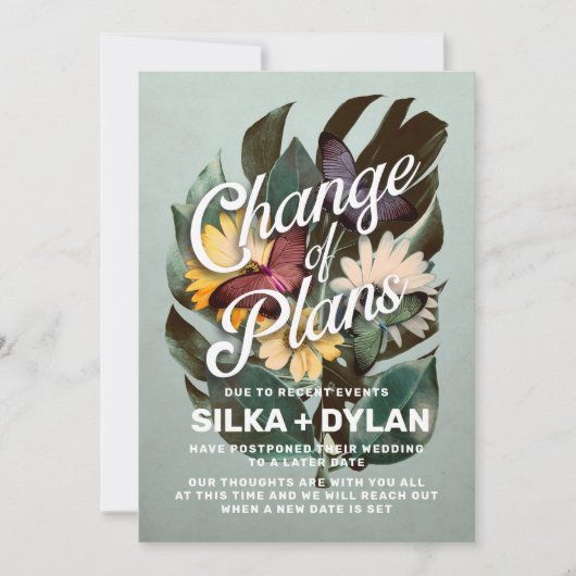 Invitation Changement de plans Mariage reporté Annonce (Devant)