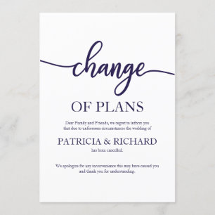 Invitation Changement De Plans Mariage Reporté Annulé