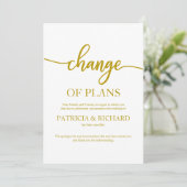 Invitation Changement De Plans Mariage Reporté Annulé Or (Debout devant)