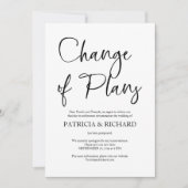 Invitation Changement De Plans Mariage Simple Reporté (Devant)
