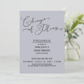 Invitation Changement de plans, nouvelle date de mariage bleu (Debout devant)