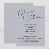 Invitation Changement de plans, nouvelle date de mariage bleu (Devant / Derrière)