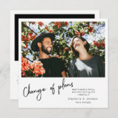 Invitation Changement de plans Photo instantanée & typographi (Devant / Derrière)