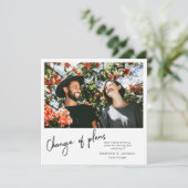 Invitation Changement de plans Photo instantanée & typographi (Debout devant)
