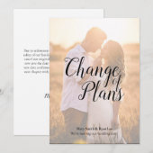 Invitation Changement de plans report de mariage calligraphie (Devant / Derrière)