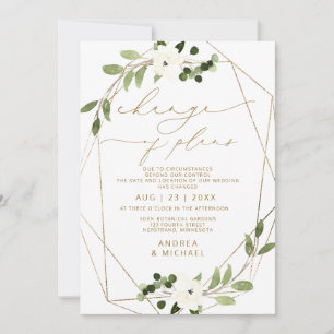 Invitation Changement de reports de mariage géométrique