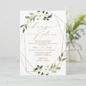 Invitation Changement de reports de mariage géométrique (Debout devant)