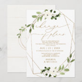 Invitation Changement de reports de mariage géométrique (Devant / Derrière)
