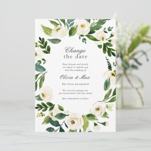 Invitation Changement de verdure Report du mariage (Debout devant)