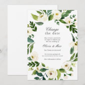 Invitation Changement de verdure Reportez la date du mariage (Devant / Derrière)