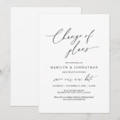 Invitation Changement minimal simple de plans, mariage report (Devant / Derrière)