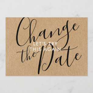 Invitation Changement Rustique Reporté Annulé Script