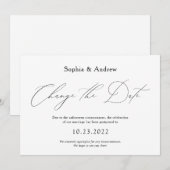 Invitation Changement Simple de Date Mariage Reporté (Devant / Derrière)