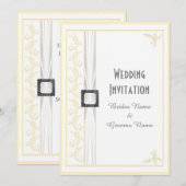 Invitation Changer de couleur blanc mariage traditionnel (Devant / Derrière)