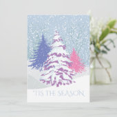 Invitation Changer de couleur de l'arbre à neige moderne Noël (Debout devant)