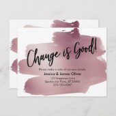 Invitation Changer est une bonne écriture Rose Gold Swash Car (Devant / Derrière)